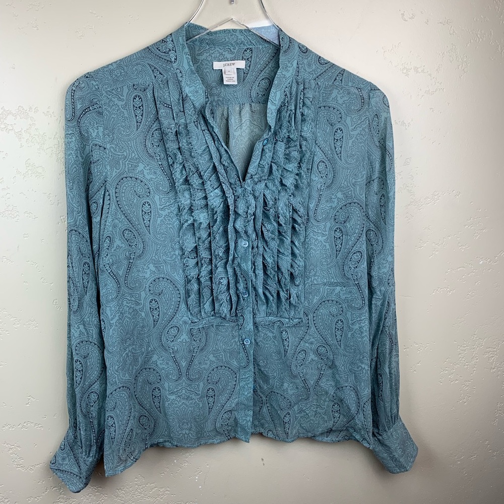 J Crew 100% silk Blouse size 6